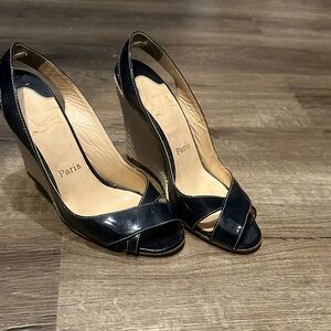 Christian Louboutin black wedges